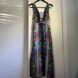 Mara Hoffman floral checkered midi dress